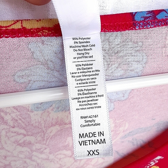 NWT LULAROE Perfect-T Floral Side Split Hem Tunic Top Size XXS / Medium - Picture 7 of 9